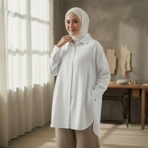 Basic Keten Gömlek Beyaz